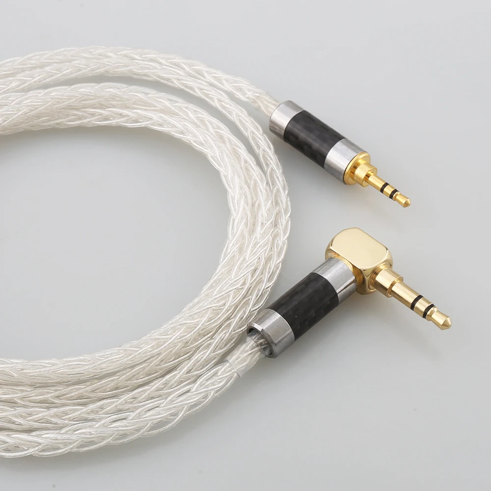 100% Pure Silver Cable 2.5mm stereo plug to 3.5mm 1/8