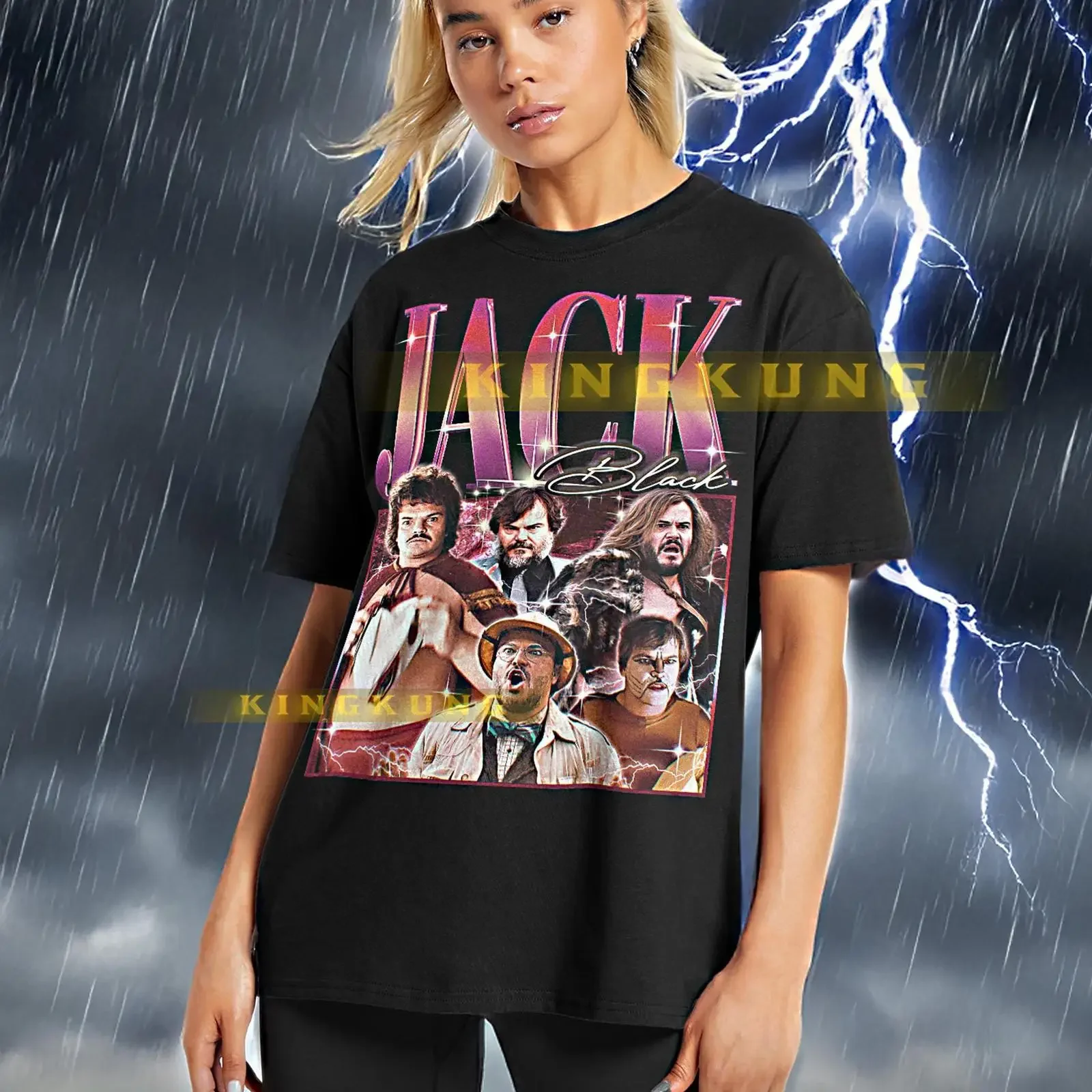 Jack Black Bootleg Vintage Retro 90s Sweater Homage Tenacious D T Shirt saf vintage Washed Soft designer clothes graphic