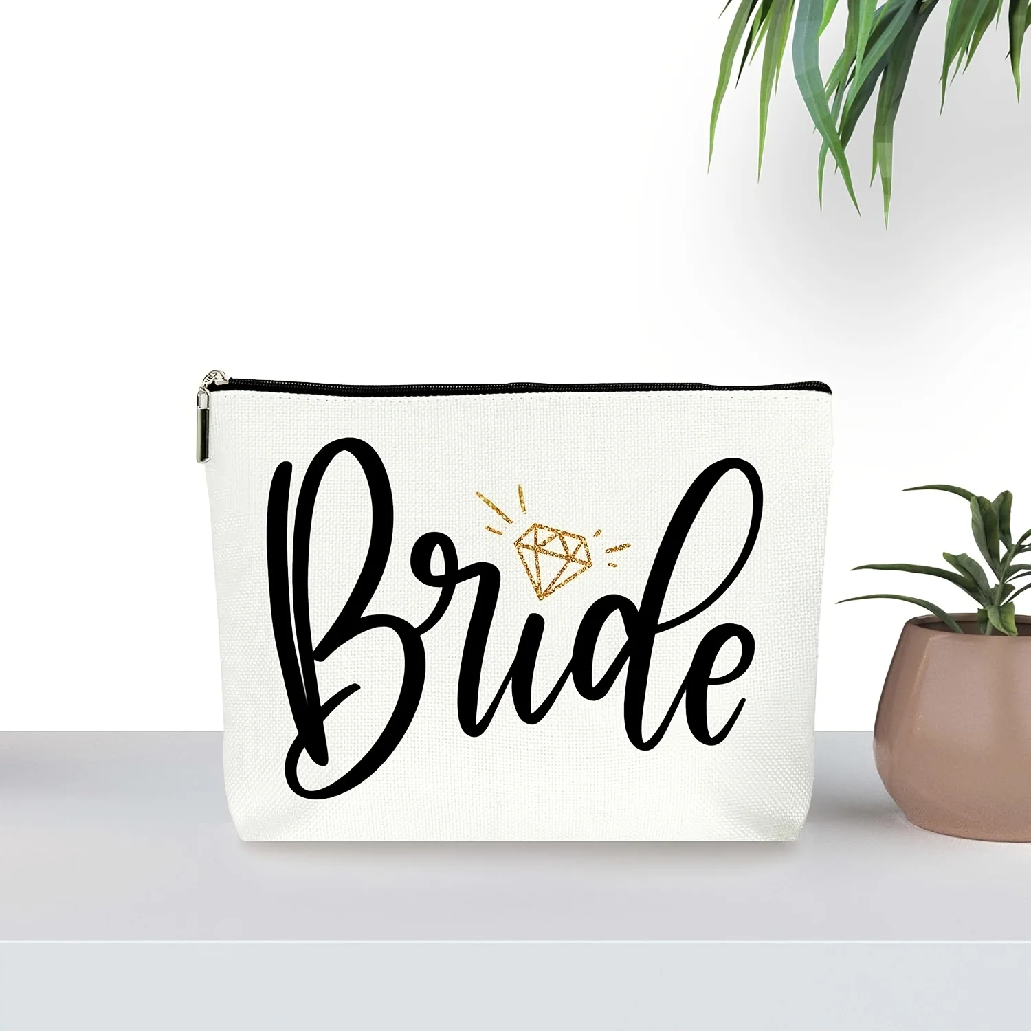 Canvas Bride Makeup Bag, Bride Essentials for Wedding Day, Bride Emergency Kit for Wedding Day, Engaged Gifts for Her, Wedding
