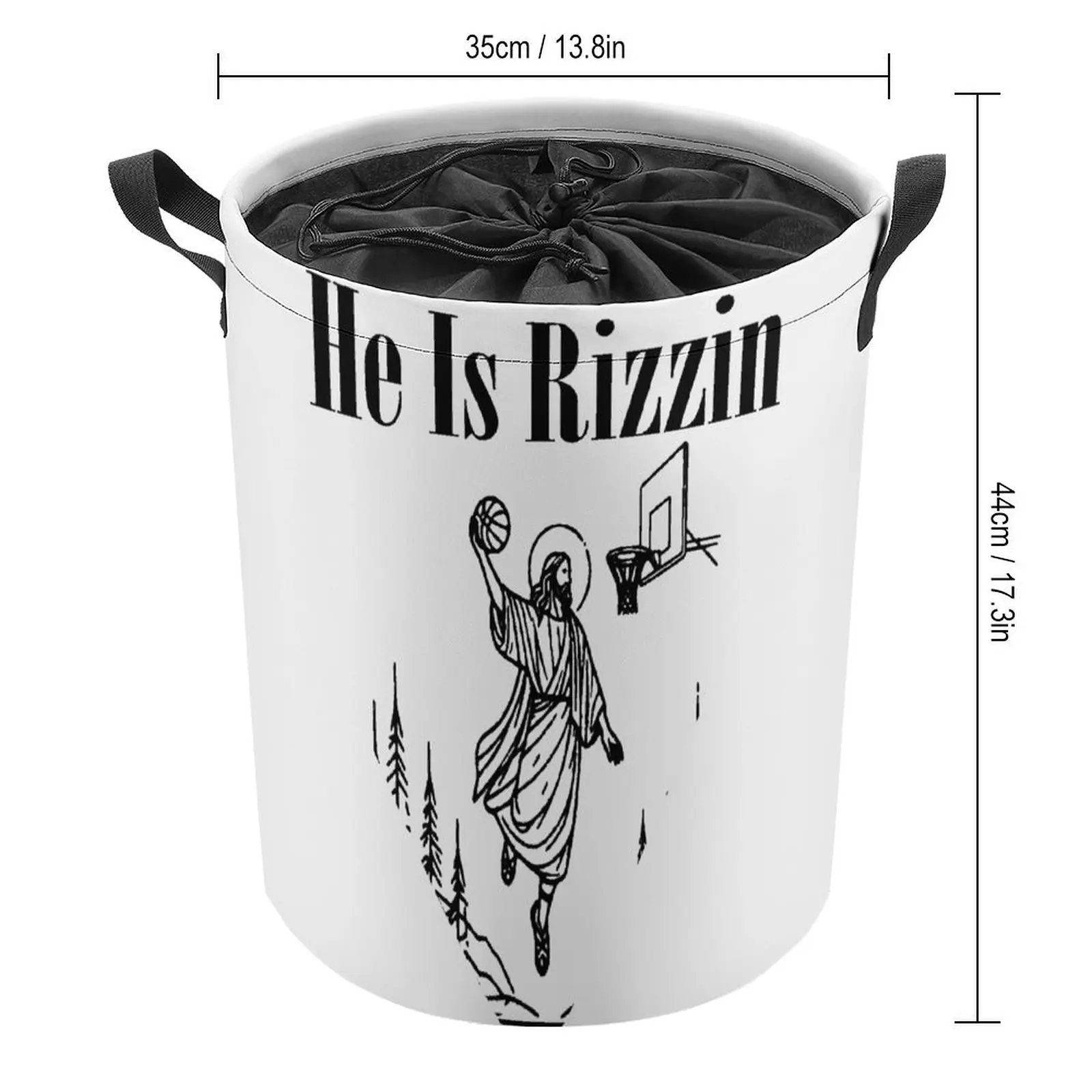 He Is Rizzin Vintage 90s Shirt Funny Jesus Laundry Basket Storage Bins Multifunctional Unique Stored Toys And Great to The Touch