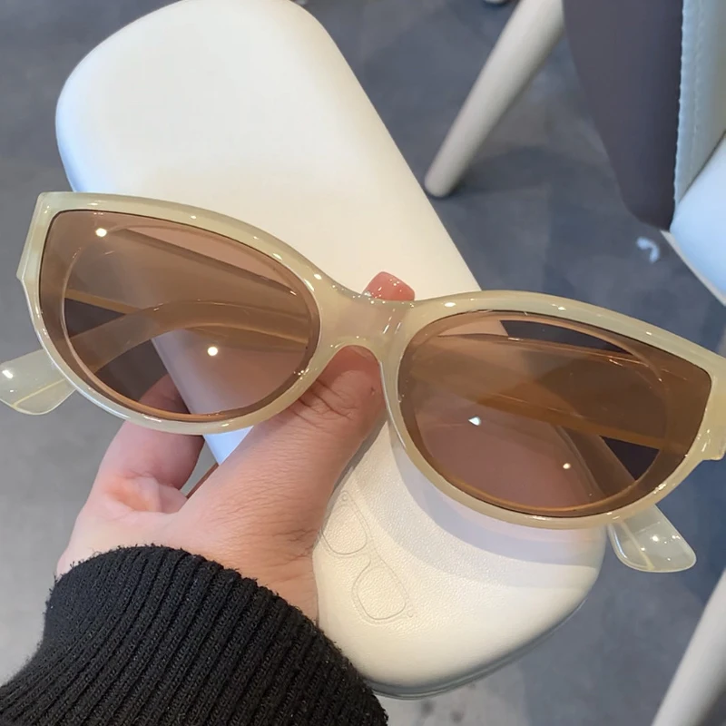 1/4 قطعة موضة صغيرة عين القط النظارات الشمسية خمر العلامة التجارية مصمم نظارات شمسية الإناث متعدد الألوان نظارات UV400 Gafas دي سول