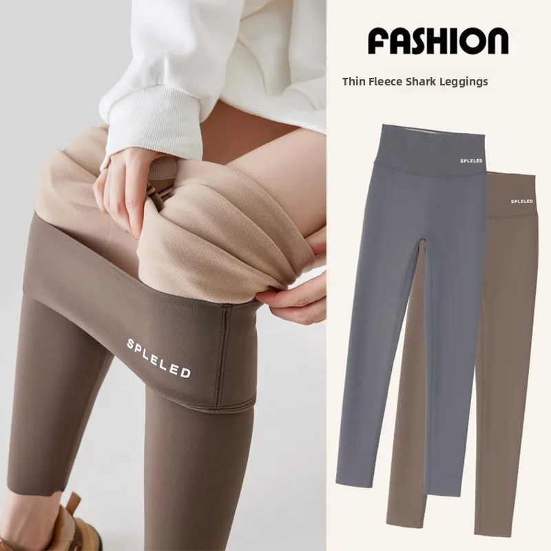 

Женские брюки для йоги из овчины на подкладке, тонкие бархатные брюки для фитнеса, теплые брюки с базовым слоем, подтягивающие живот, увеличивающие ягодицы