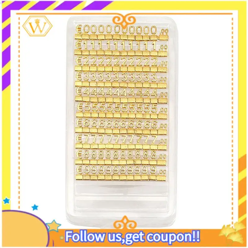 A01K-30 Sets 3D Metal Shelves Adjustable Price Square Kit For Shop Display Jewelry Watch Shop Office Display Price Label Gold
