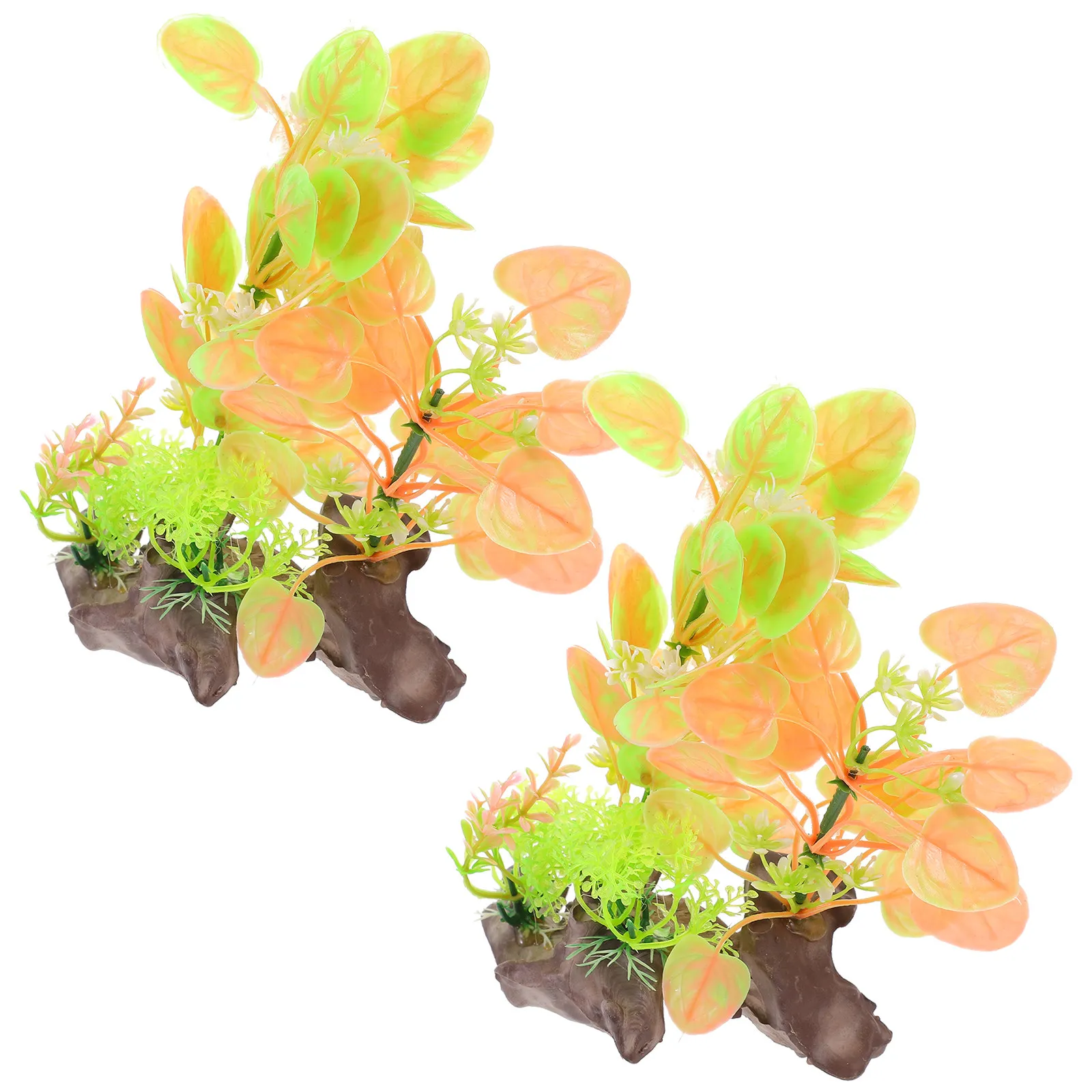 Plantas acuáticas artificiales, accesorios para peceras de diseño realista, seguros para animales acuáticos, plantas acuáticas decorativas, 2 uds.
