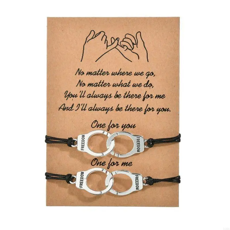 Handmade 2x cho các sĩ quan cảnh sát còng tay vòng tay tự do người yêu thời trang bracel