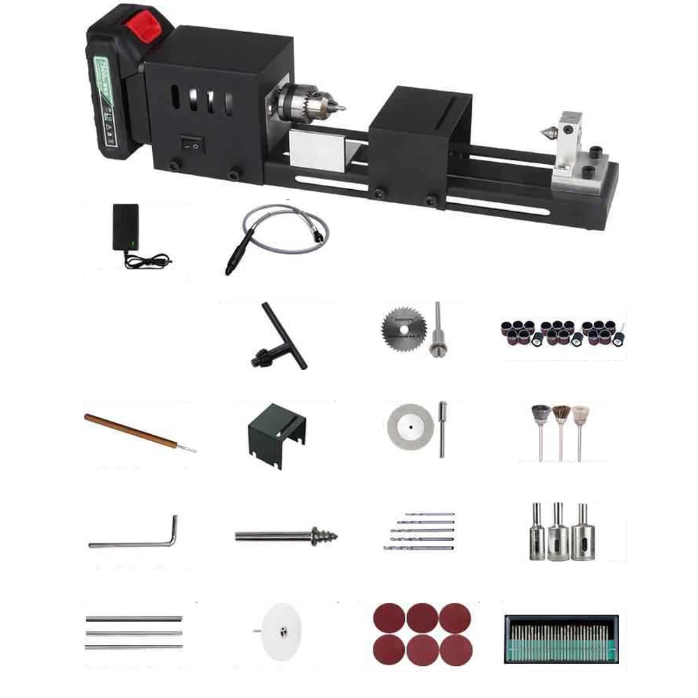 

Lithium Battery Miniature Buddha Beads Lathe, Grinding, Polishing and Cutting Mini DIY Woodworking Lathe