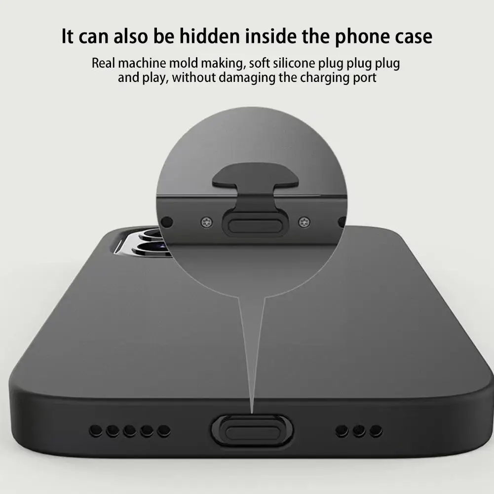 Port de charge de téléphone portable, prise anti-poussière pour iPhone, port USB de type C, protecteur, couvercle de prise anti-poussière en silicone, B5Z2