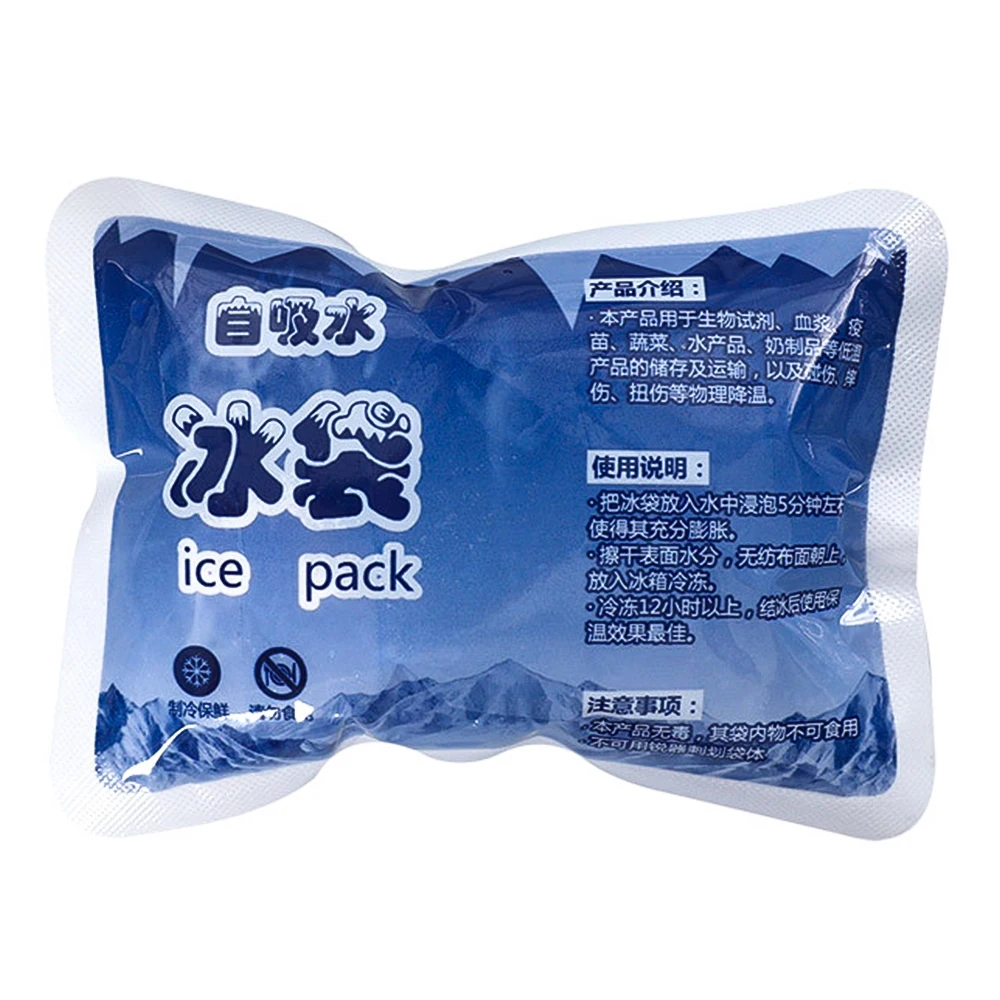 Paquetes de hielo absorbentes, paquetes de hielo autocebantes reutilizables, bebidas comprimidas en frío, Gel de preservación de alimentos refrigerados, paquetes de hielo seco