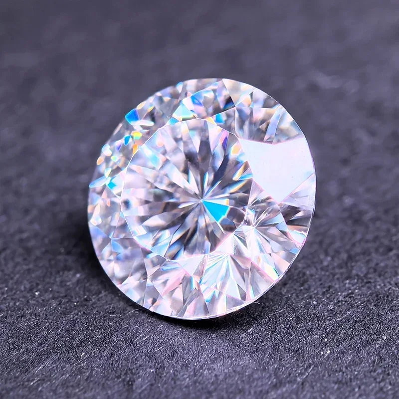 Moissanite Stone Time Cut Round Shape White Color Charms Beads for Advanced Jewelry Making Materials  Selectable GRA Certificate