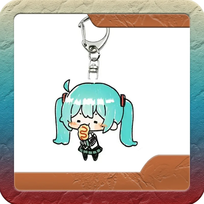 6cm Hatsune Miku Key Chain Anime Animation Peripheral Ins Student Bag Clothes Pendant Jewelry Future Festival Birthday Gift