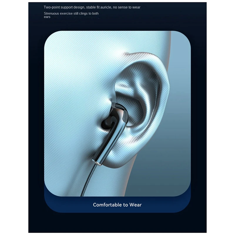 Auriculares tipo cuello estéreo con reducción de ruido, auriculares deportivos universales con micrófono, inalámbricos, Bluetooth, duraderos, fáciles de instalar