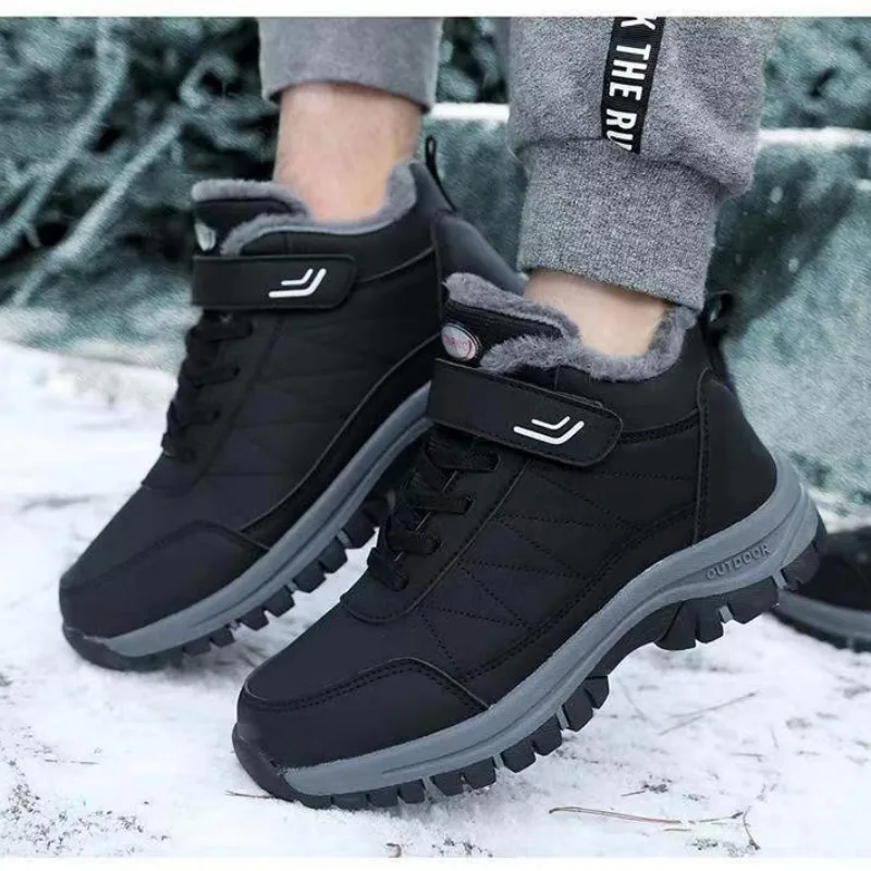 Men Top Quality Casual Snow Boots Waterproof Warm Winter Shoes Men Hiking Boots Outdoor Mountain Climbing Sneaker