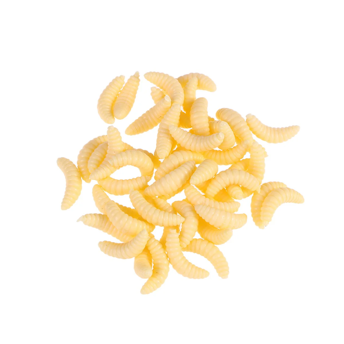 

50pcs Bread Worm Bait Soft Silicone Fishing Lures Plastic Bionic Worms Tackle Artificial Lures Fish Hook
