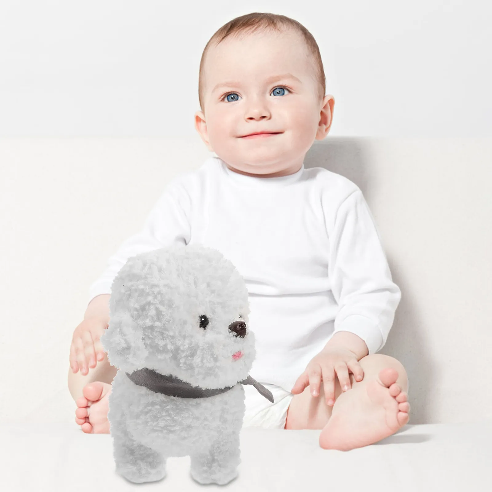 

Dog Stuffed Animal Soft Comfortable Cute Poodle Stuffed Animal Gift Kids Bedroom Sofa Decorative Children Dog