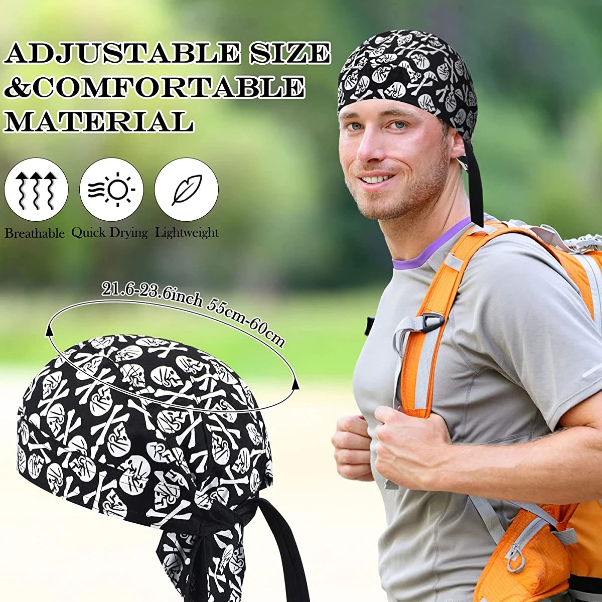 Gorro de pirata con calavera de ciclismo para hombres y mujeres, Bandana transpirable, forro de casco, antisudor, UV, diadema deportiva, bufanda, 1