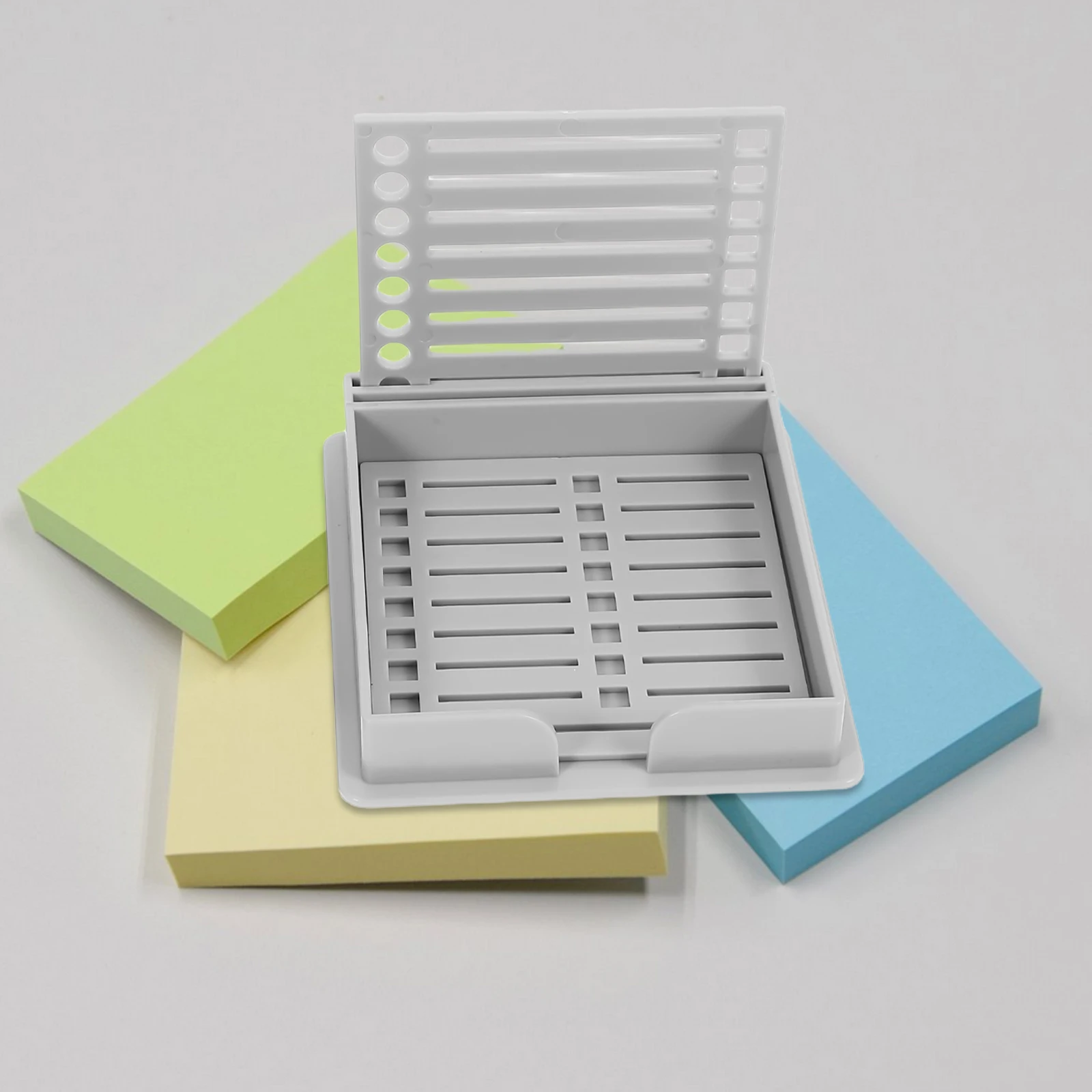 

2Pcs Dual Slot Note Holder Desk Notepad Organizer Teacher Desktop Card Stand Tidy Workspace Construction Aesthetic