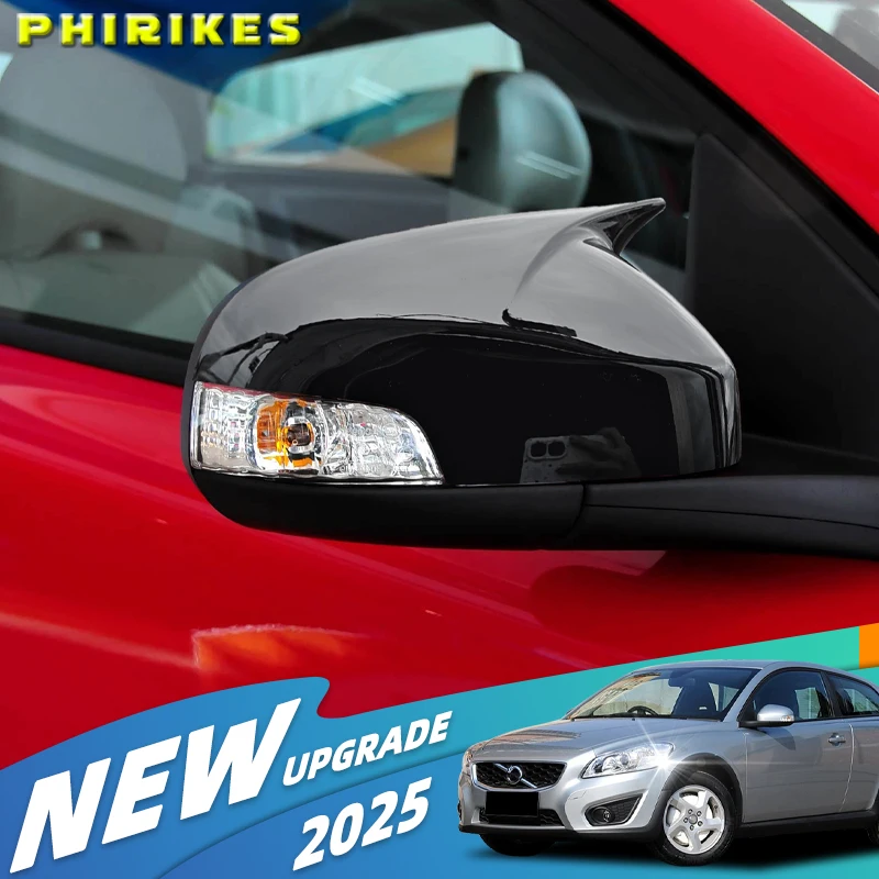 For Volvo C30 C70 S40 S60 V40 V50 V70 2008- 2010 Rearview Side Mirror Cover Wing Cap Exterior Door Rear View Case Trim Frame