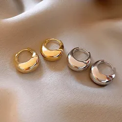 Punk Oval Hoop Earrings Metallic Geometric Ear Buckle Minimalist Style U-shaped Ear Buckle Daily Life Earring Accessories K-