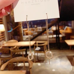 New Fashion Korean Temperament Web Celebrity Long Pendant Fringed Earrings Female Joker Earrings
