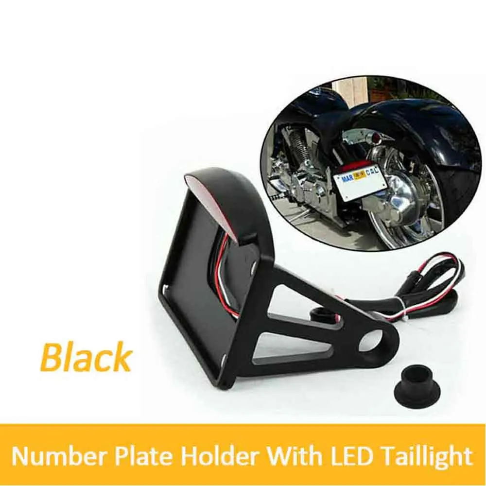 

Номерный знак мотоцикла, светодиодный задний фонарь, боковой кронштейн, держатель для Honda, Harley Bobber Chopper Custom