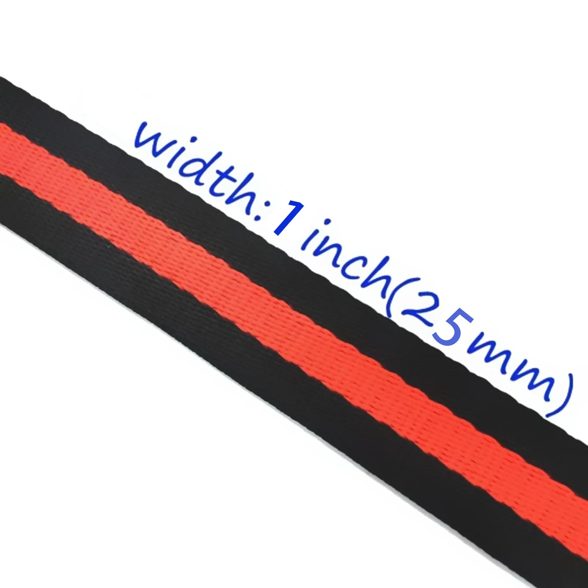 25mm Black and Red Striped Webbing Cotton Webbing Fabric Belt Dog Collar webbing Polyester Webbing 3/4inch Webbing Pet Collar