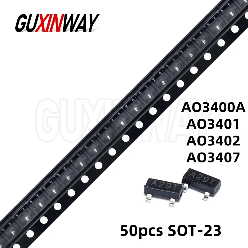 50pcs/lot AO3400 AO3401 AO3402 AO3407 SMD mosfet transistor SOT-23 Surface Mount