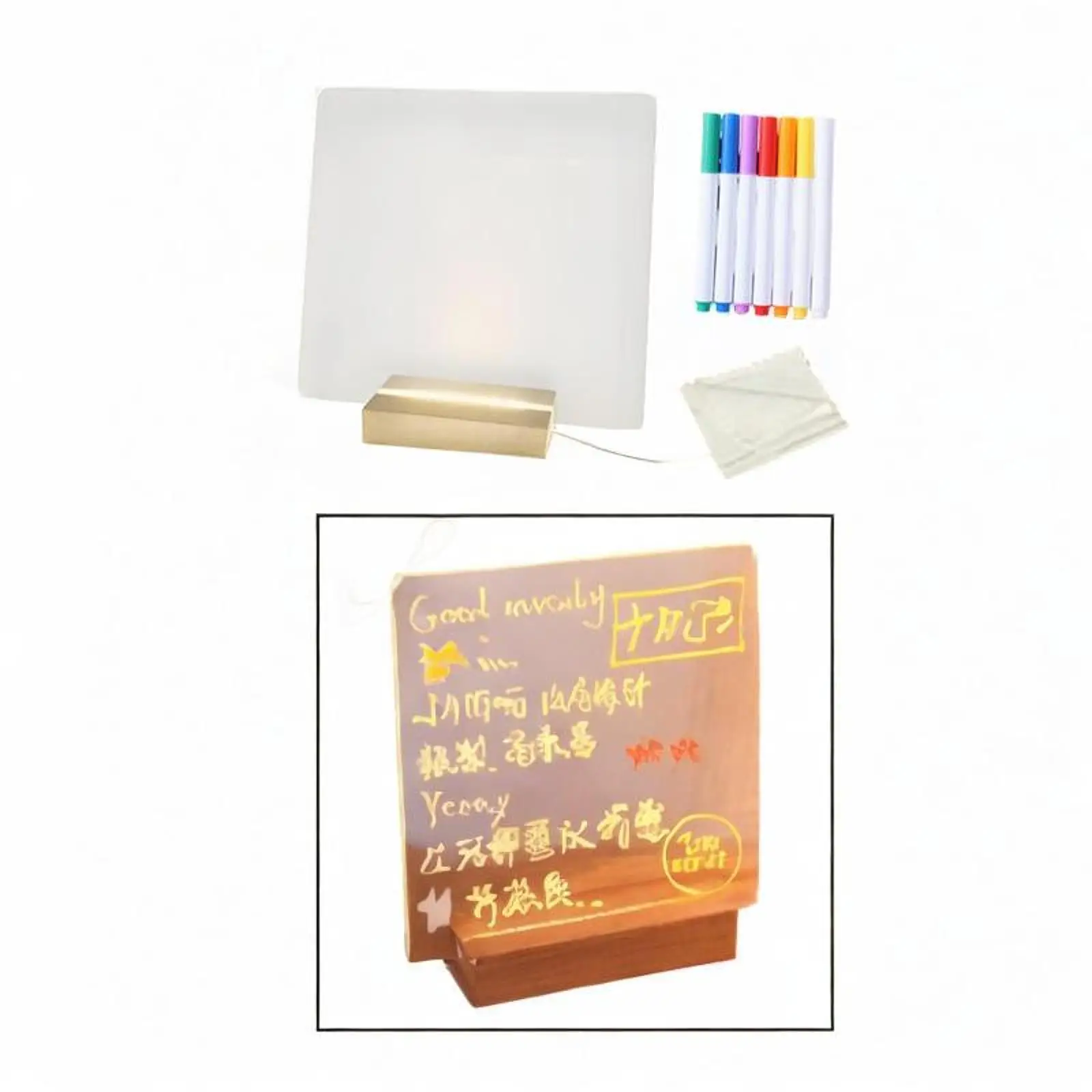 Доска-планировщик с акриловым дисплеем, светящаяся доска для заметок для фермерского дома, чайной комнаты, дома