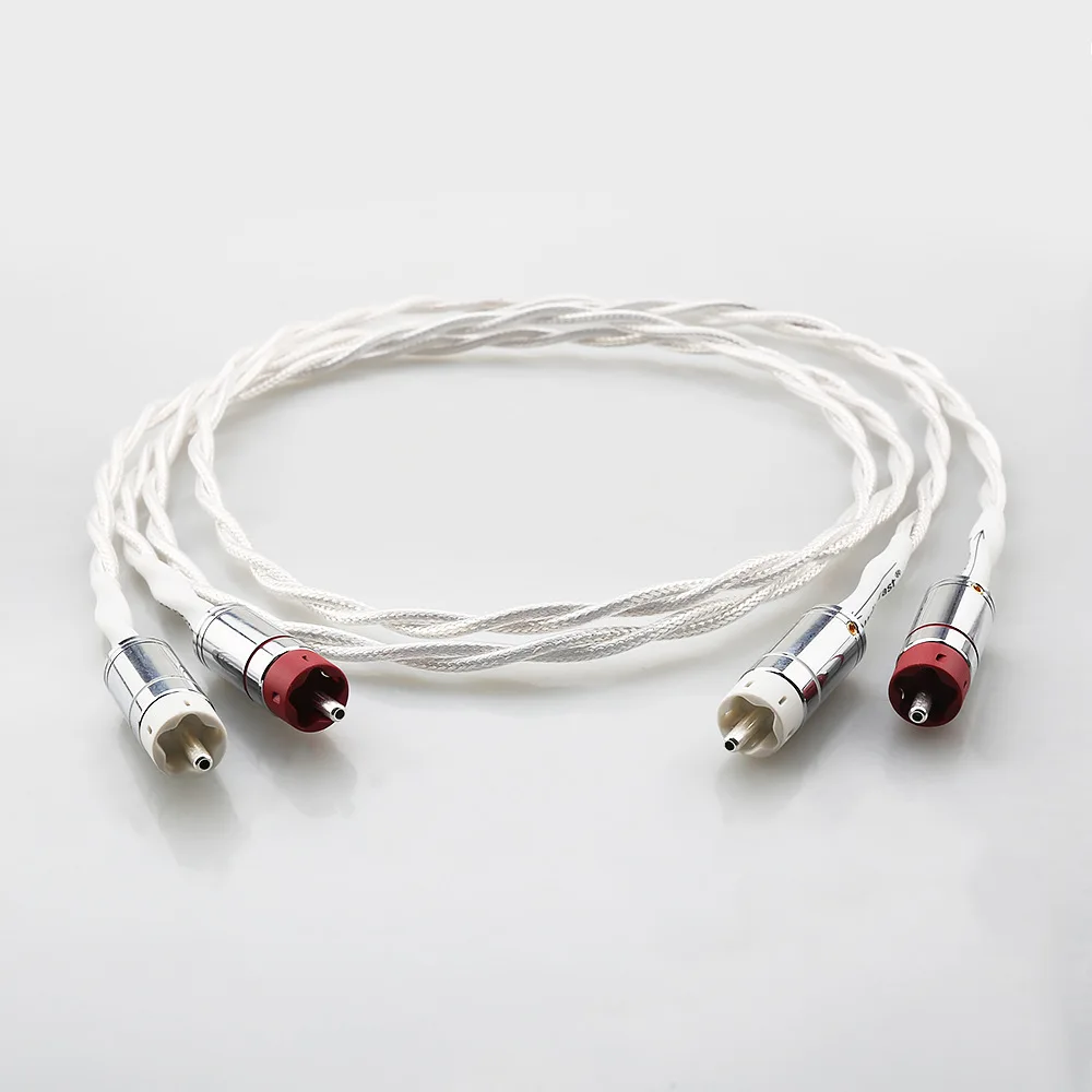 2-Core Silver-Plated Shielded High-Fidelity RCA Cables With Dual Phono Connectors