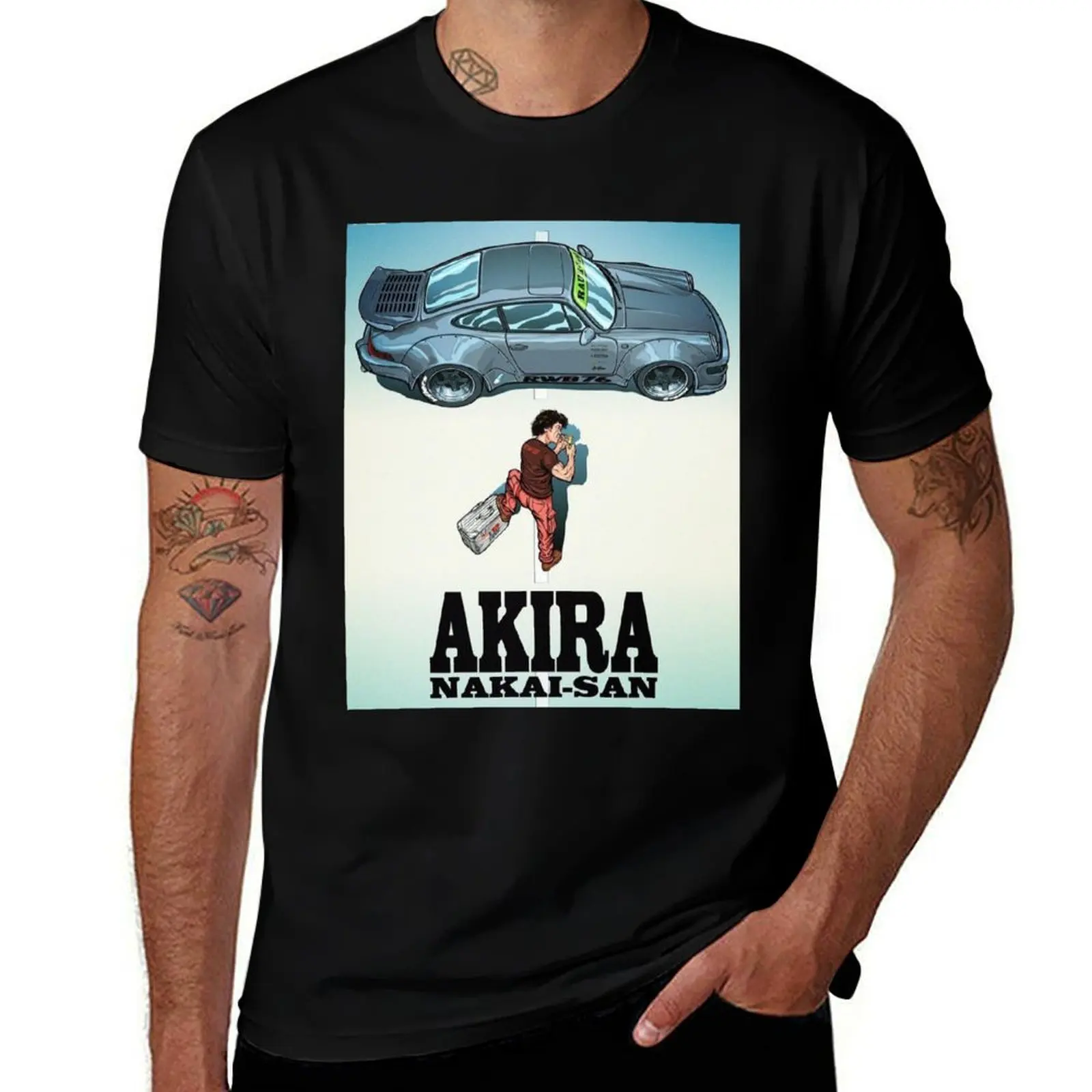 AKIRA NAKAI-SAN Camiseta hombre camiseta algodón negro Camiseta lisa para hombre paquete camiseta