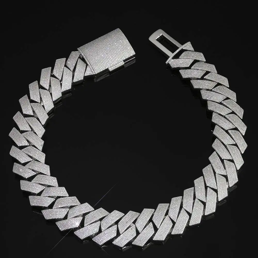ESKEEM 30mm 7 Row Cubic Zirconia Cuban Link Chain Necklace Heavy Iced Out Hip Hop Jewelry for Men