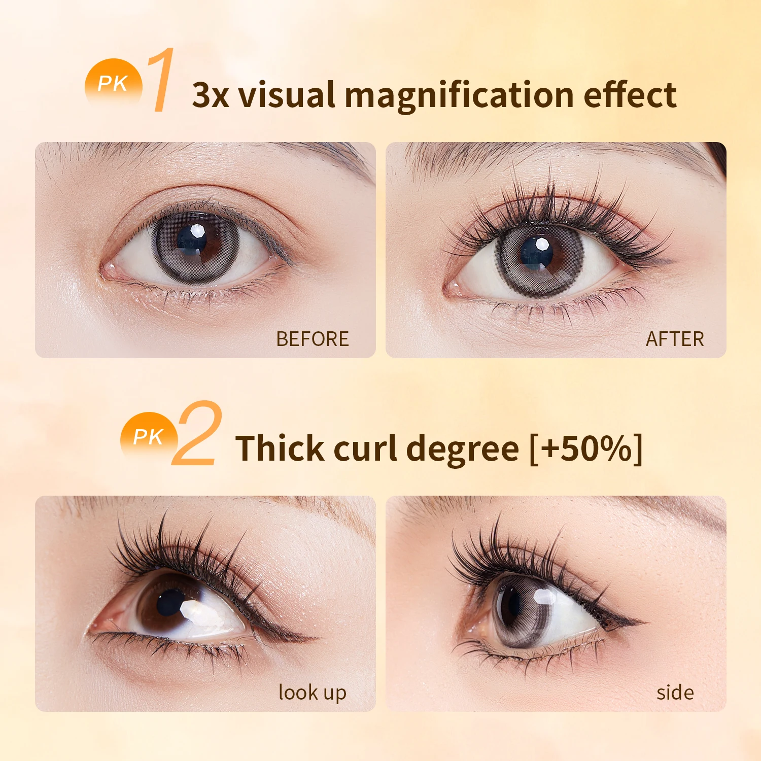 Life Girls 10 file di ciglia finte senza colla di grande capacità 6 stili Ciglia superiori arricciate naturali autoadesive girasole