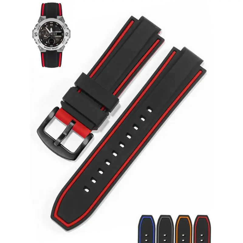 CICIDD Appropriative Interface Silicone Watchband For Casio Rubber Watchstrap GST-B400 B200 Convex Resin Watch Chain Men