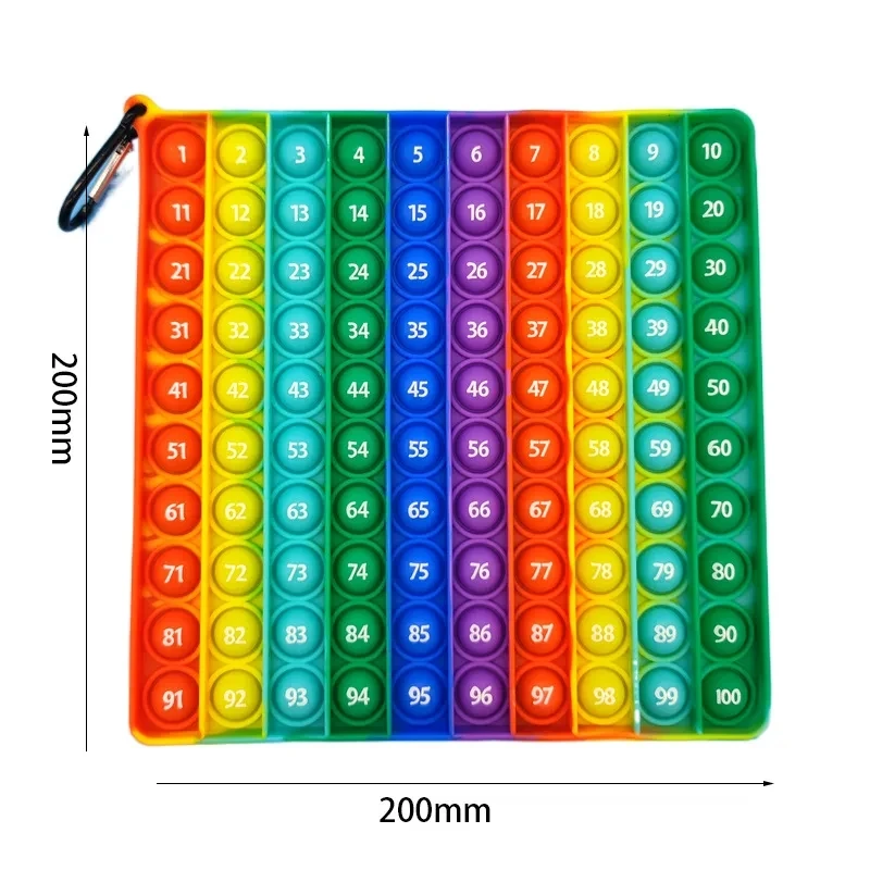 Brinquedo educativo para crianças, contando 1-200 mesa de tamanho grande, 100 bolhas, presente Montessori, ajuda didática, brinquedo de matemática para bebês, 20cm