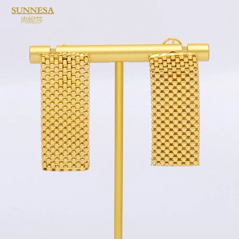 SUNNESA Women Chunky Necklace Jewelry Sets Dubai Gold Plated Bracelet African Fashion Punk Party Bridal Jewelry Sets Wedding