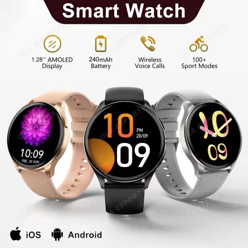 Reloj inteligente para hombre y mujer, conexión Bluetooth, llamada de voz, reloj deportivo, monitoreo de salud, múltiples modos deportivos, podómetro