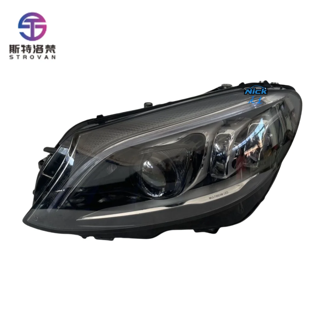 For  W205 Headlight 2019-2022 C205 C200 C260 C300 C43 C63 Pair Left and Right Original Geometric Headlight
