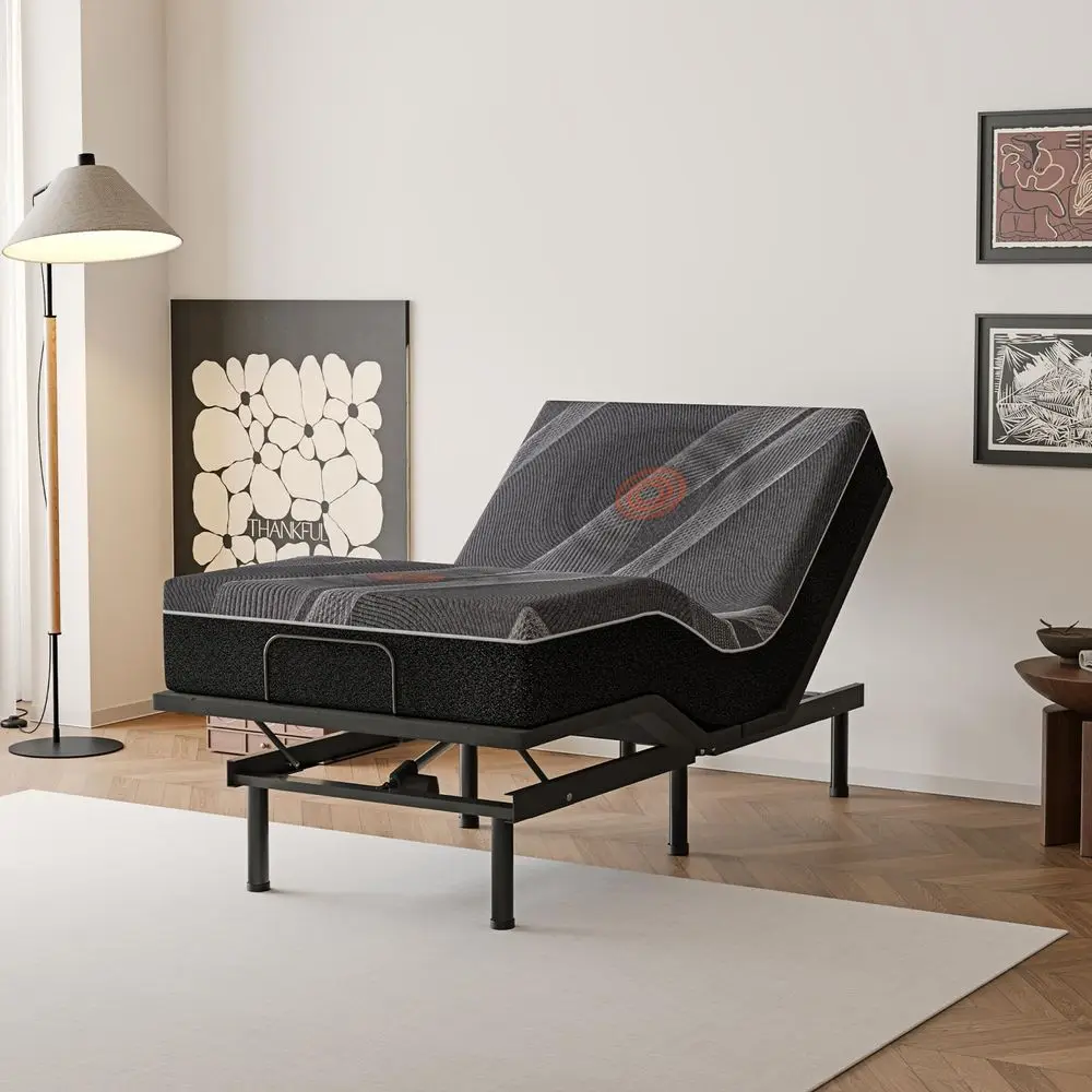 

Full Size Adjustable Bed Frame Zero Clearance Smart Frame, Electric Massage, Wireless Remote for Head amp Foot Lift, 3 HeightAd