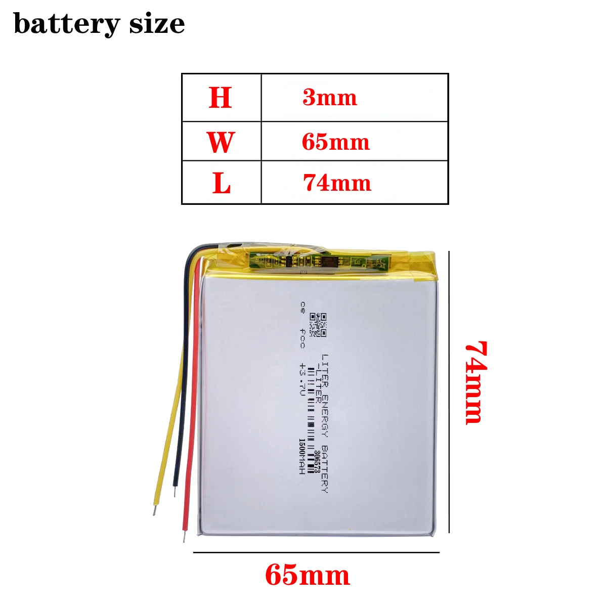 3 line 306573 3.7V 1500mAh Lithium Polymer LiPo cells power For PAD GPS Vedio Game E-Book Tablet PC Power Bank