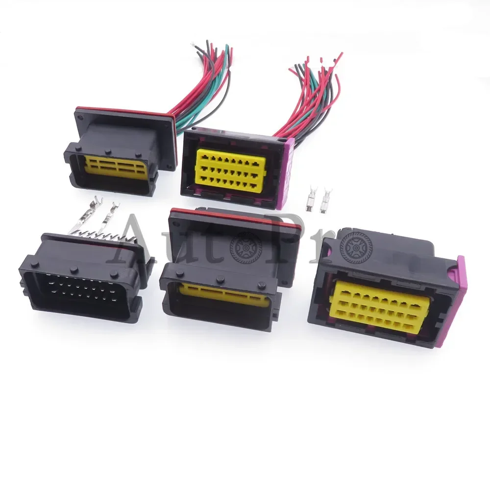 1 Set 24 Hole PCB Connector 211PC249S0005 HCCPHPE24BKA90F 211PL249S0023 Car AC Assembly Oil Gas Conversion Wire Harness Socket