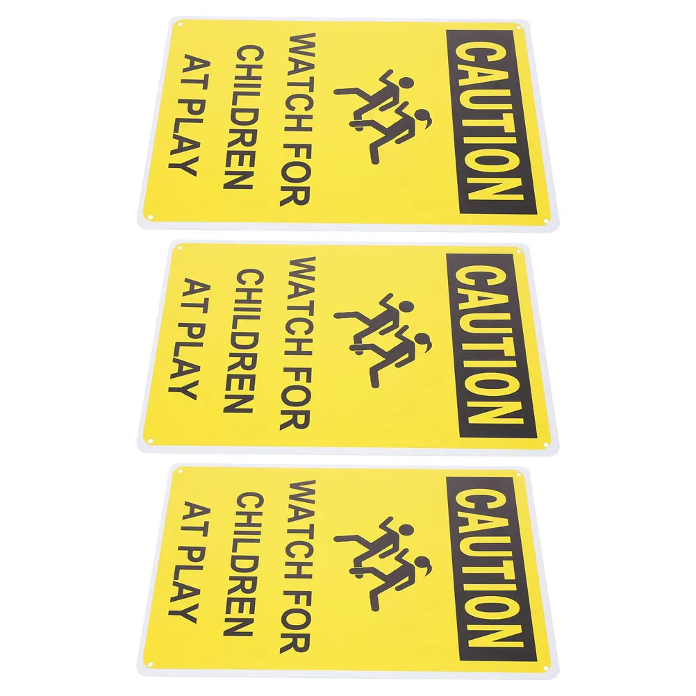 

3Pcs Durable Metal Slow Children Playing Warning Signs for Yard Street Parks Neighborhood Safety Slow Children At Play Sign