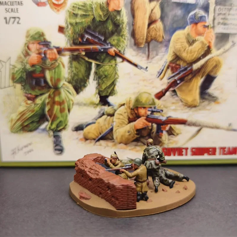 

Масштабная модель 1:72, окрашенная, 4 шт., советская разведывательная группа, снайперы, фигурки из смолы, аксессуары для диорамы, для демонстрации
