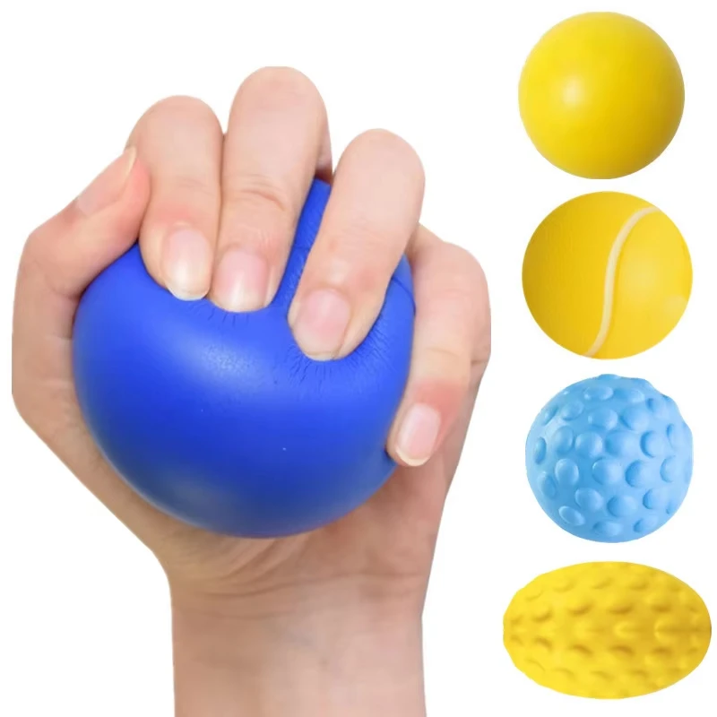 Stress Relief Grip Ball, 2-Pack Firm Foam Massage Balls for Hand/Finger/Wrise Therapy & Rehabilitation(7cm)-Adult Hand Exerciser