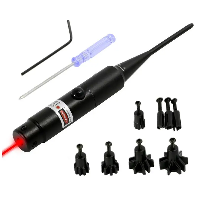 Laser Bore Sight Kit for .177 to .50 Caliber Red Green Laser Boresighter for Hunting Aiming Instrument with 8 Adapters Device