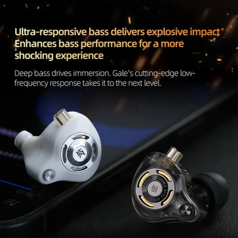 KZ Gale 1DD EQ Type-c Gaming IEMs Hifi In-Ear Wired Earphone Super-Linear Driver Headphone with Detachable Silver-Plated Cable