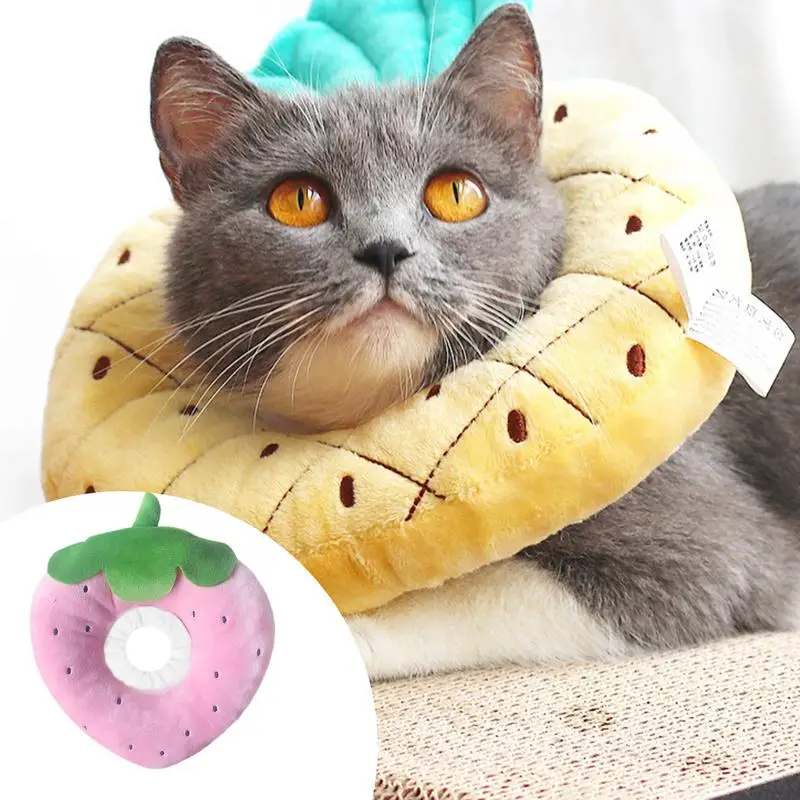 Cat Recovery Collar  Cone Recovery Collar Elizabethan Collars  Adjustable Soft Pineapple Shape Cat Donut Collar For Small Animal