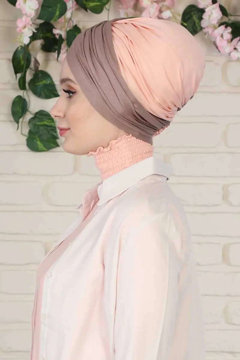 Hijab Knochen zwei farbe nerz