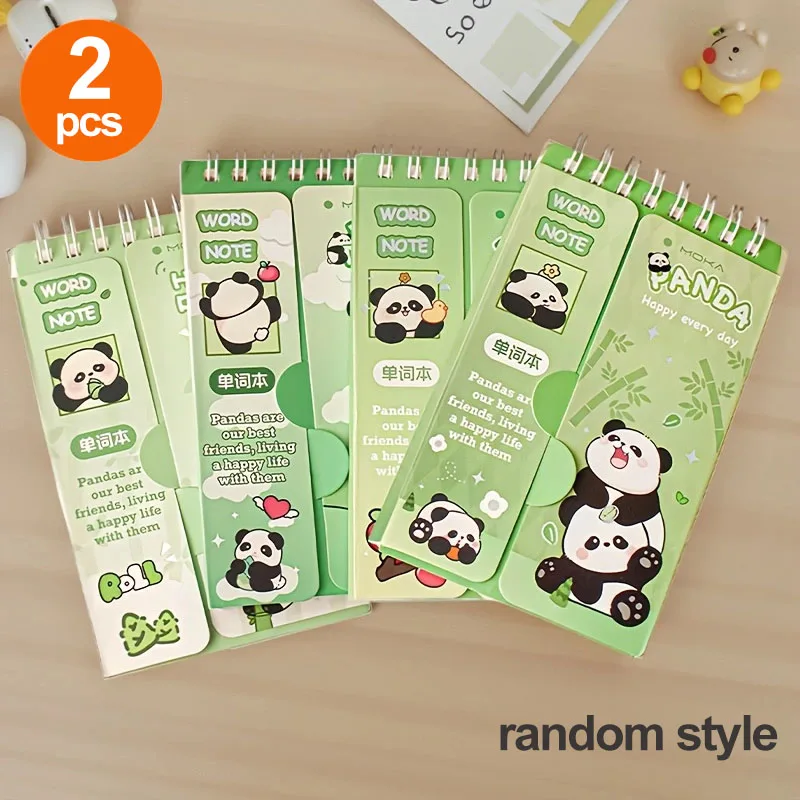 2 Panda Notebooks, 87 Sheets/Book, Double-Sided Writing with Non-Bleeding Ink, Detachable Loose-Leaf Pages, Suitable for Journaling, Note-Taking, Studying, Writing, Work Recording, and Many Other Scenarios, Christmas