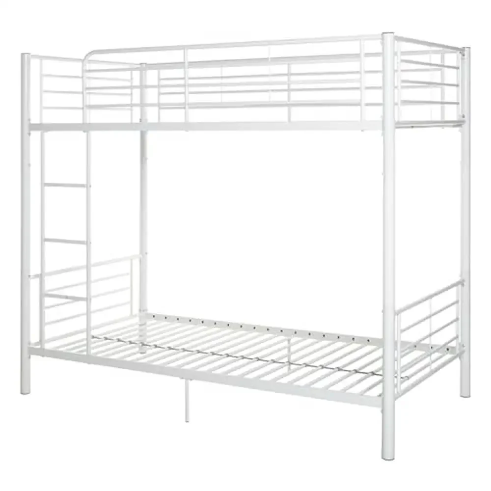 Urban Industrial Metal Twin Bunk Bed Integrated Guardrails Ladder 5-9