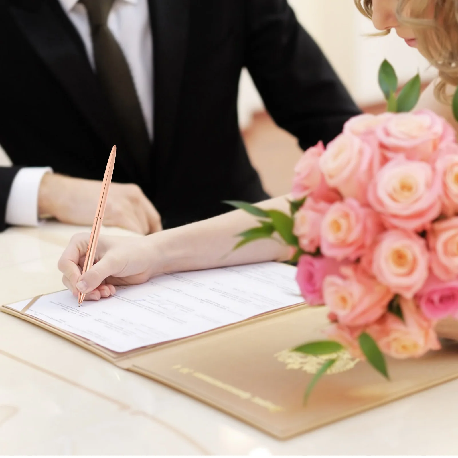 

2 Pcs Signature Pen Desk Office Hollow Out Ballpoint Writing Fine Product Metal Pens Smooth Business