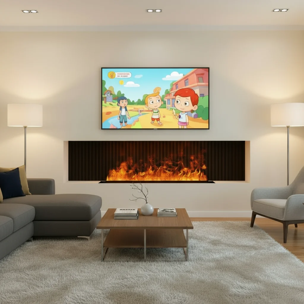 مدفأة كهربائية ثلاثية الأبعاد مدفأة بخار الماء، مرطب لهب واقعي مدفأة بخارية راحة مع مؤقت للتحكم عن بعد